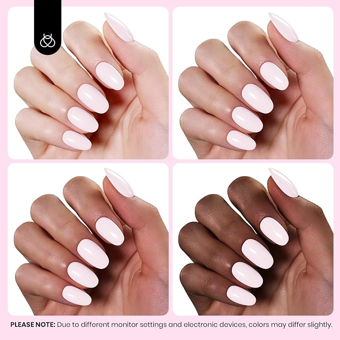 Beetles Pink Gel Polish - Hema Free Cream Puff 8ML/0.27Fl Oz, Pastel Light Pink Gel Nail Polish, Soak Off UV LED Lamp Nail Art, Long-Lasting Manicure Salon DIY Home Easter Spring Nails