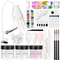 Practice Hand for Acrylic Nails, Acrylic Nail Training Mat , Manicure Trainng Hand Nail Kit for Beginners,Movable Nail Maniquin Hand with 50PCS Nail Tips,Acrylic powder, Brush and Clipper (White)