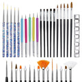 36 PCS Nail Art Brushes Set, Striping Brushes for Long Lines, Dotting Tools for Nail Supplies, Powder Brush for Gel Polish Design, Must Have Nail Tech for Salon Home