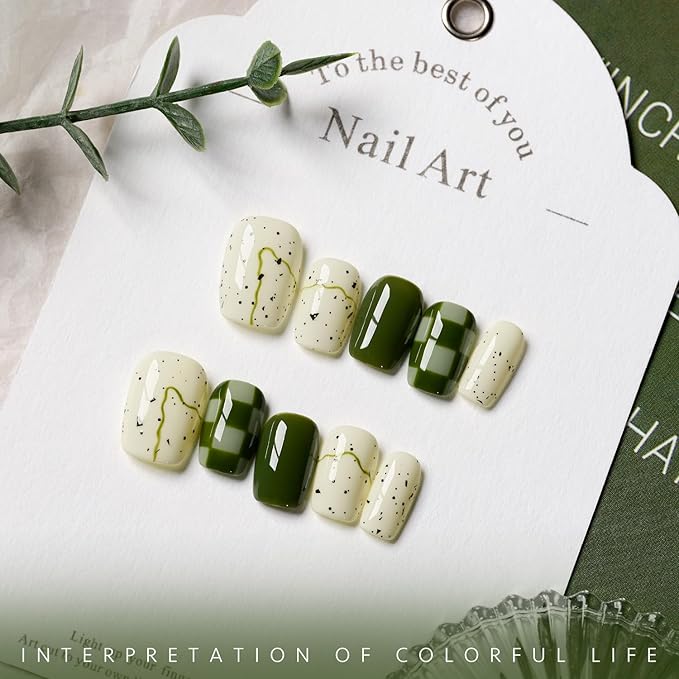 GAOY 23 Pcs Gel Polish Kit, Green Glitter Colors All Seasons Gel Nail Polish Set with Glossy & Matte Top Coat and Base Coat for Nail Art Home DIY