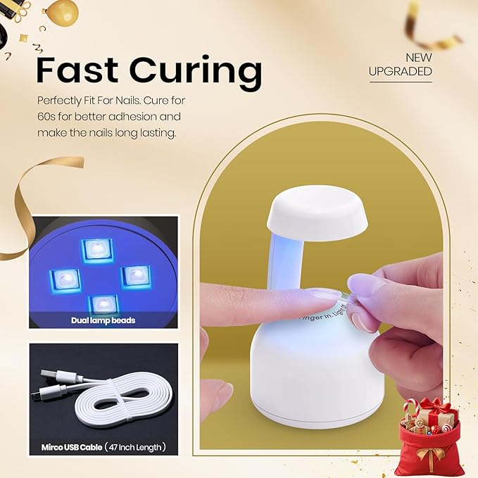 Beetles Mini Uv Light for Gel Nails Flash Curing Innovative with Smart Sensor for Easy and Fast Extension System, Portable Manicure Uv Led Light for Gel Nail Polish Diy