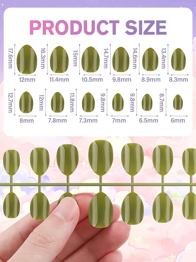 EBANKU 576 Pcs Kid Fake Nails, 24Pack Kids Press on Nails Short Full Cover Fake Nails for Girls with Nail Glue and Nail Adhesive Tabs for Child Christmas Party