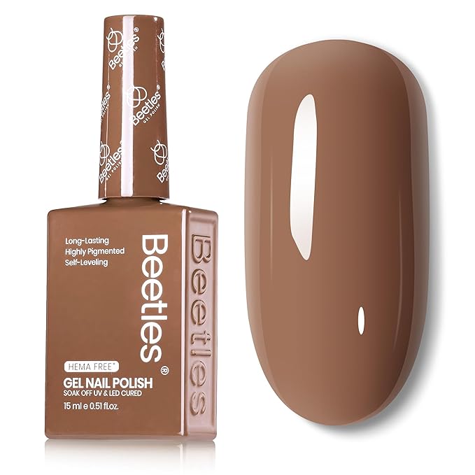 beetles Gel Polish Hema Free Brown Gel Nail Polish Soak Off Uv LED Nail Lamp 15ml DIY Home Manicure Salon Gift for Women Beyonce Caramel