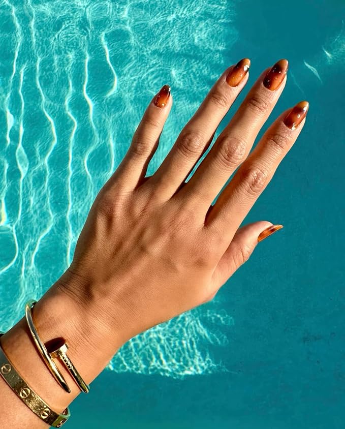 Semi Cured Gel Nail Strips (Tiger Eye)