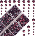 10000Pcs 2-Boxes Mixed Size Hot Fix Round Crystals Gems Glass Stones Hotfix Flat Back Rhinestones with Tweezers and Picking Pencil (Amethyst)