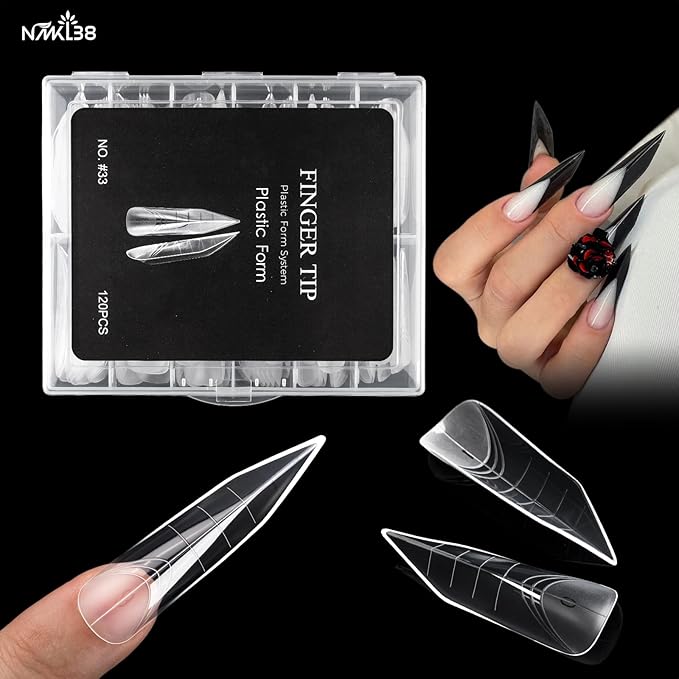 NMKL38 120PCS Dual Nail Forms 12 Sizes Extension Poly Nail Gel Full Cover