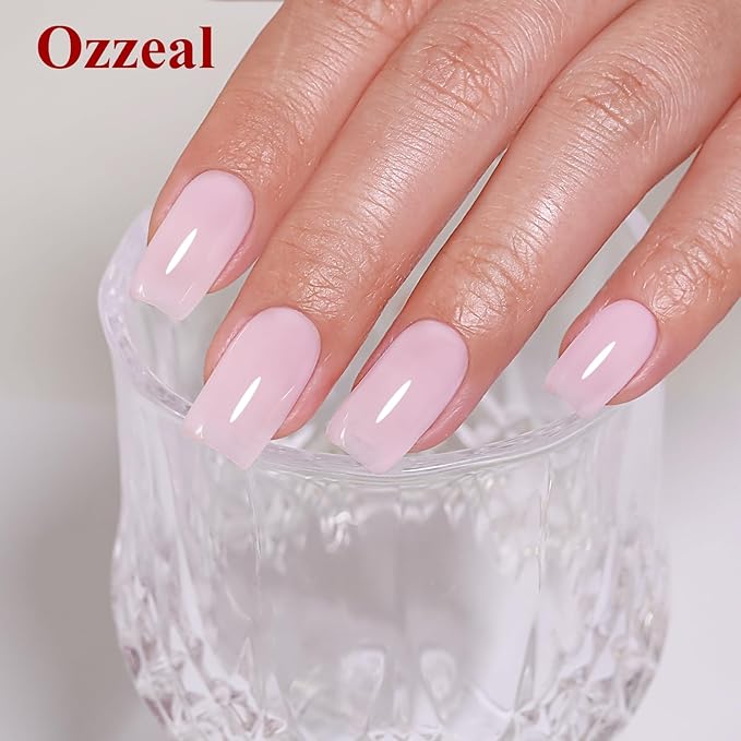 Jelly Gel Polish, Milky Pink Jelly Nail Gel Polish Translucent Spring Summer Sheer Soak off UV LED for Nail Art DIY Manicure 0.5 Fl Oz