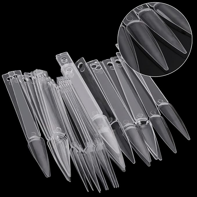 300 Pcs Nail Swatch Sticks with Ring, Stiletto Nail Polish Color Sample Sticks Display