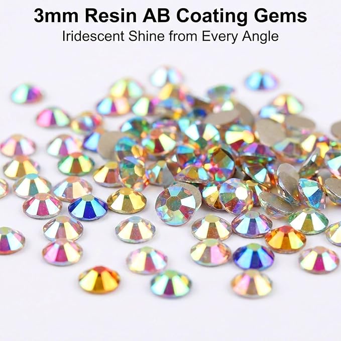 2026 New Resin Jelly Rhinestones Bedazzling Kit: 40,000Pcs 3mm Flatback Gems with Glue for DIY Crafts, Nail Art, Face Makeup, Tumblers, Shoes, Clothing Decoration (28,000 Pcs)