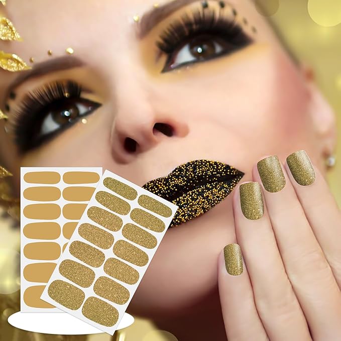 DANNEASY 24 Sheets Nail Polish Stickers Full Nail WrapsSolid Color Nail Polish Strips for Women Gel Nail Strips Self Adhesive Fingernail Stickers Manicure Kit with File, Cuticle Stick