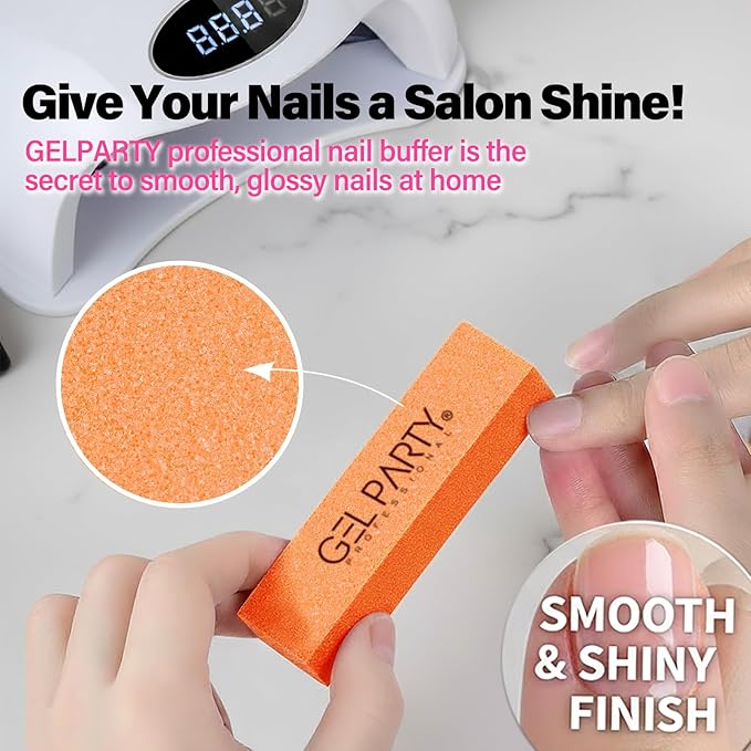 Professional Nail Files and Buffers Kit (12 Pcs) 100/180 Grit Double Sided Emery Boards for Acrylic Gel Nails+Colorful Sanding Buffer Blocks - Washable Manicure Tools for Salon & Home-Set A