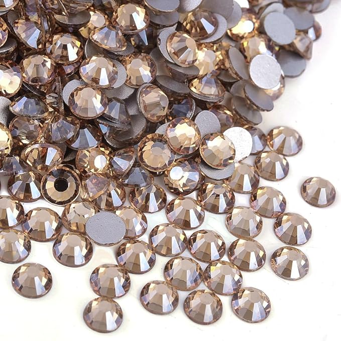 Blinginbox Flatback Rhinestones Bulk,14400pcs Crystal Round Loose Gemstones Glass Rhinestones for Crafts Makeup Nail Art Clothes Shoes DIY Decorations(SS16,3.8-4.0mm,Golden Champagne)