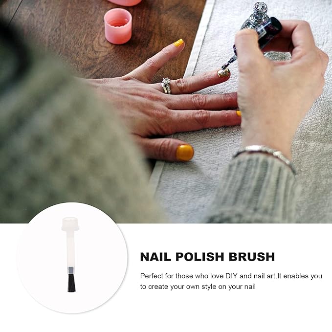 Beaupretty Mini Nail Polish Brush Replacement Set 20Pcs Portable Nail Art Brushes for Precise Gel Polish Application and Diy Design Detailing
