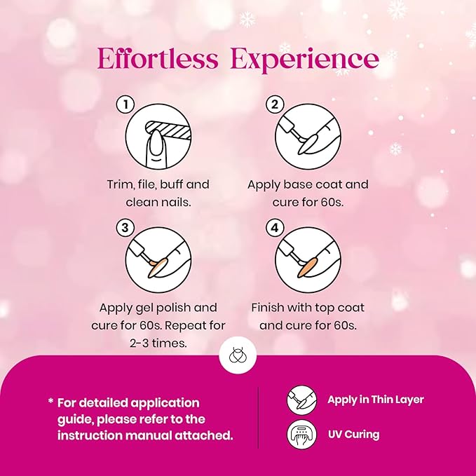 beetles Gel Polish Pink Angel - Valentine Gel Nail Polish Set Pink Rose Nude Glitter Sparkle Light 6 Colors Kit Soak off Uv Led Nail Art DIY Salon Home Gift for Women Girls