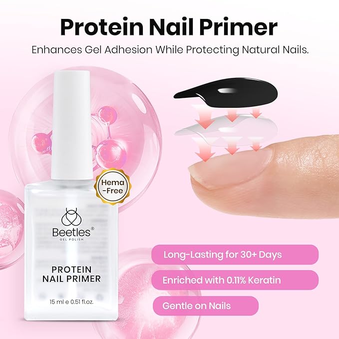 Beetles Tipex Lite Nail Tips Kit with Dehydrator & Primer, Medium Almond Full Cover Clear Nails 256PCS 16 Sizes, Mini UV Lamp, 20g Solid Nail Glue, Base & Top Coat, All-in-One Nail Starter Kit