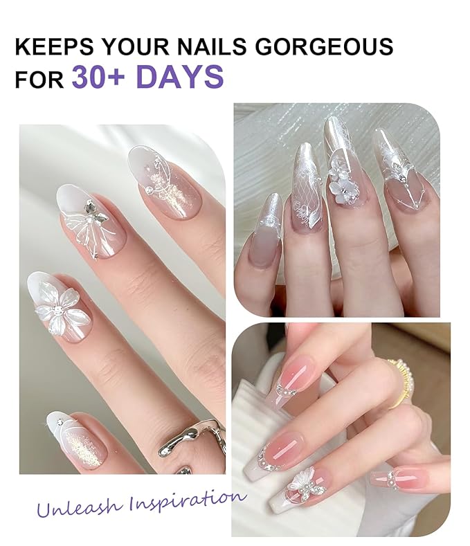 Pearl 3D Nail Gel LEDSUUEI: 60g Solid Nail Glue Gel Non-Sticky Molding Gels for Nails White Sculpting U V LED Soak Off Gels for Carving