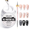 GELLEN White Pat Painting Gel, Gel Paint for Nails, French Nail Art, No Wipe Drawing Striping Liner Painted Aura Ombres Gradient Nails, Soak Off Nail Art with Dotting Pen for DIY Salon Manicure