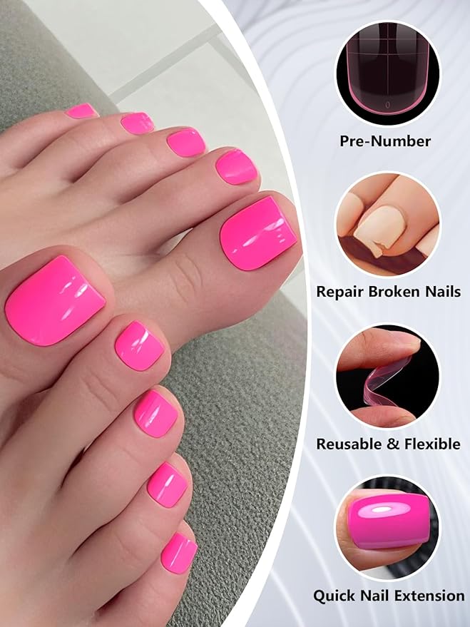 EBANKU 300 Pcs Toe Dual Nail Forms for Poly Extension Gel, Toenail Dual Forms Reusable Full Cover Molds for French Tip Acrylic Toenails Pedicure for Salon & DIY at Home 15 Sizes
