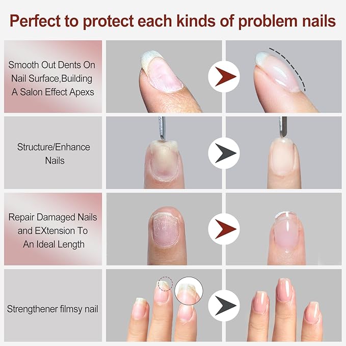 FZANEST Rubber Base Gel For Nails Builder Nail Sheer Jelly Cream White Color Elastic Rubber Base Coat for Nail Strengthener Extension