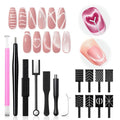 modelones Cat Eye Magnet Set, 15PCS French Cateye Gel Nail Polish Magnet Nail Art Tools Set Heart Magnet for Cat Eye Magnet Square Round Magnet Stick Diverse Glassy Cateye Effect for Women