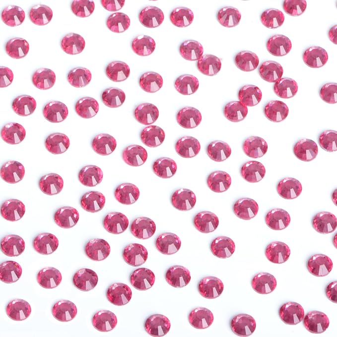 Bymitel Hotfix Crystal Rhinestones Round Gems Iron on DIY Jewelry Making Flat Back for Crafts,Rose, 2.8mm(SS10/2880pcs)