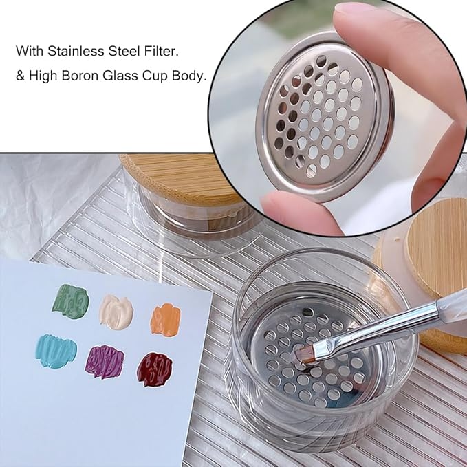 Nail Brushes Washing Cup Dappen Dish for Acrylic Nails Nail Brush Cleaner Layered Nail Art Brush Wash Cup with Lid