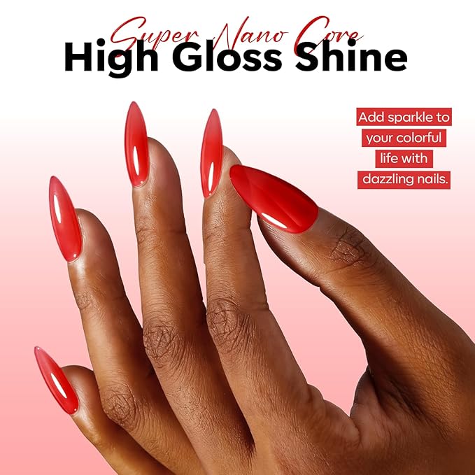 modelones Red Jelly Gel Nail Polish Translucent Gel Polish Red Neutral Sheer Nails Soak Off LED Nail Lamp Manicure Salon Gift 15 ML