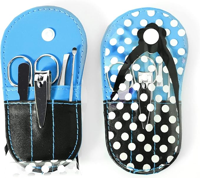 Manicure Sets Polka Dot Flip Flop Nail Clippers Nail Kits for Girls Birthday Party Supplies Pack of 8