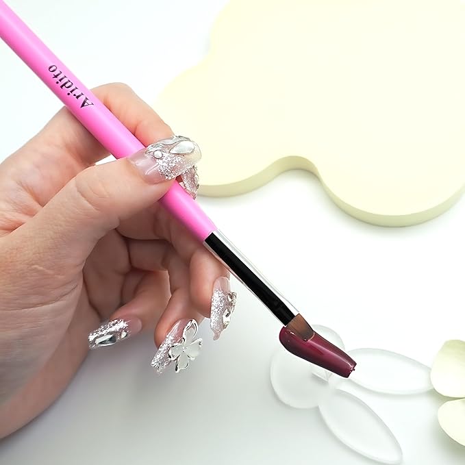 7pcs Macaron Color UV Gel Nail Brush, Acrylic Nail Tips Builder Brush Pen Drawing Brushes Pen Tool Set