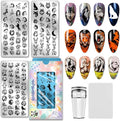 PH PandaHall 3pcs Wild Animal Nail Stamping Plates, Tiger Lion Wolf Nail Art Templates Fierce Animal Wildlife Stainless Steel Image Plate Art Stencils with Tools for DIY Print Manicures Salon Design