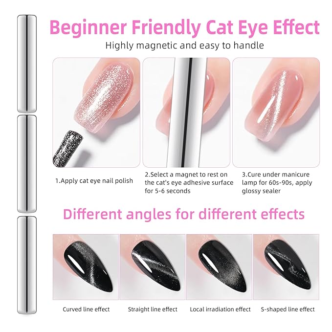 Major Dijit Cat Eye Magnetic for Nail Cat Eye Gel Nail Polish Magnet Tools Set Nail Salon Art Tools