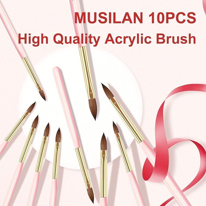Nail Art Brushes Set,10pcs Nail Art Tools Nail Art Design Pen Painting Tools Fingernail Brush Nail Cleaning Brush for Acrylic Application Acrylic Powder 3D Nail Carving Nail Art Brushes Set