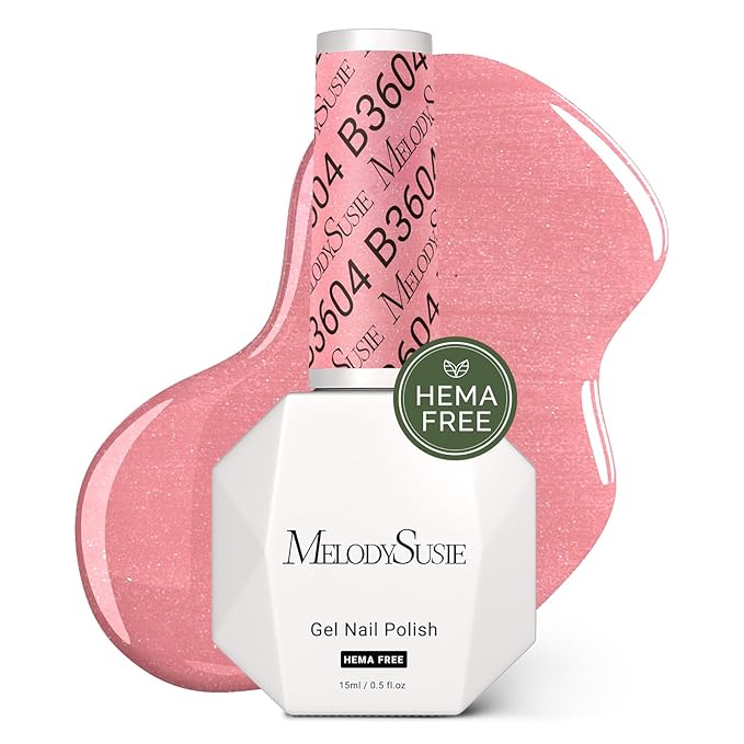 MelodySusie Hema Free Gel Nail Polish, 0.5 Fl Oz Thick Light Mauve Pink Gel Polish, Non-Toxic, Long Lasting, Soak Off UV Nail Polish, Manicure Nail Design Salon DIY Nail Art at Home B3604