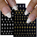 9 Sheets Star Sun Moon Nail Stickers Decals 3D Self-Adhesive Pegatinas Uñas Silver Nail Stickers Holographic Gold Black Heart Nail Supplies for Women Girls DIY Nail Art Design Decoration Accessories