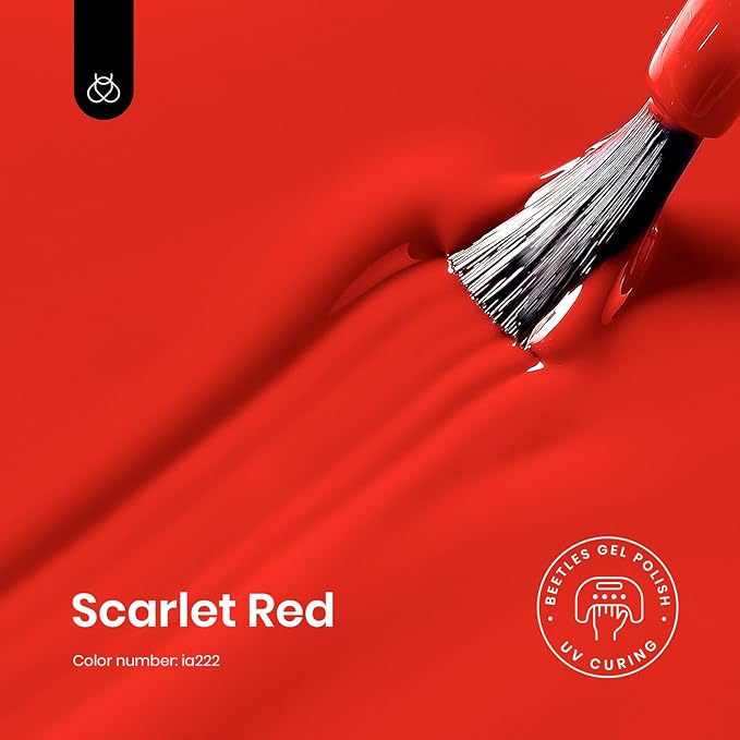 Beetles Red Gel Polish - 1 Pcs 15ml 0.51 FL.OZ Red Color Soak Off U V LED Gel Polish Nail Art Design Manicure Salon DIY Salon