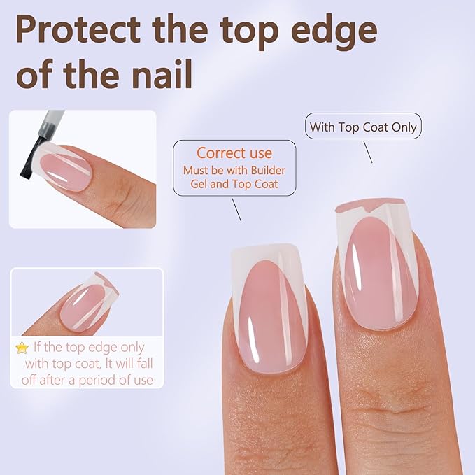 Misssix Deep French Gel Nail Tips, 160Pcs Short French Tip Press on Nails Square, No Need to File Tips Pre-lasting, Fake Nails for Nail Art DIY 16 Sizes