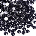 Blinginbox 288 Pieces SS30/6.4-6.6mm Flat Back Crystal Rhinestones Round Gems for Nail Art,Jet Black