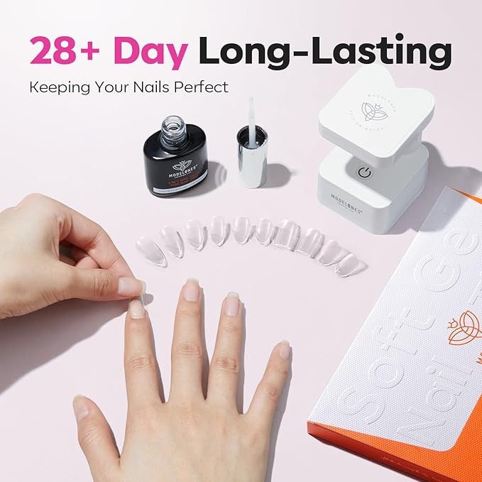 Modelones Medium & Short Almond & Short Square nail tips - Multi-type 3 Styles Set Gel Tips Half Matte Full Cover Clear Acrylic Gel Kit Fake Nails for Extension DIY Salon 450Pcs 15Sizes
