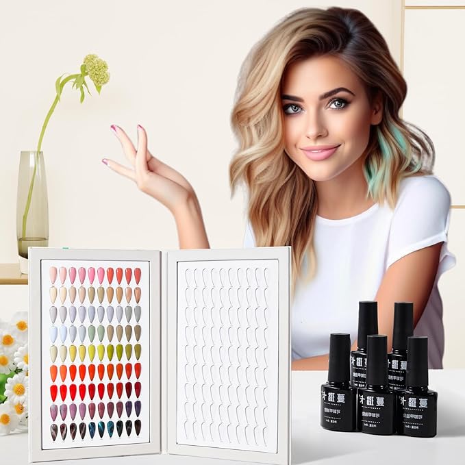 Acycoin2A 180 Nail Color Display Book Chart with 240 Nail Tips (A Style)