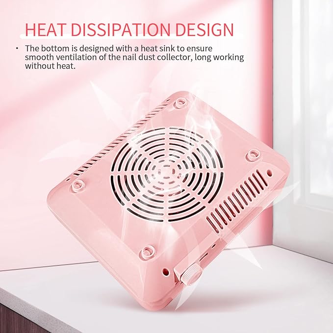 SAVILAND Nail Dust Collector:2026 Powerful Dust Collector Nail Tech 40W Dust Collector Professional Nails Dust Collector Quiet Vacuum Fan Dust Extractor with Reusable Filter for Beginners Home & Salon