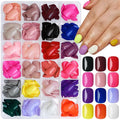 AddFavor Square Press on Nails, 576pcs Short Round Square Fake Nails Full Cover Glossy Short Nails Press on Acrylic False Nail Tips 24 Colors for Kids Women