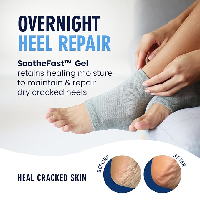 Dr. Frederick's Original Moisturizing Heel Socks for Dry Cracked Heels Treatment - Infused with Olive Oil, Jojoba Oil and Vitamin E - 2 Pairs - Valentines Day Gifts for Her & Him - Original Formula
