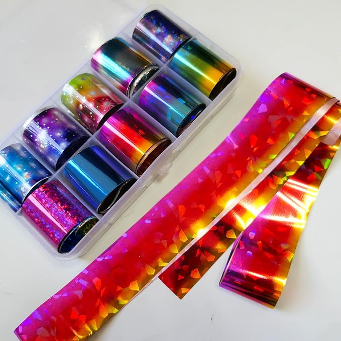 LoveOurHome 30 Sheet Holographic Nail Transfer Foils Marble Starry Sky Gold Silver Nails Art Foil Stickers Decals Manicure Fingernail Tattoo Decorations Accessories for Acrylic Tips Crafts