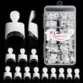 Ranrose French Nail Tips 120PCS Short Square Half Cover Nail Tips Press On Nails 12 Sizes French Fake Nails Acrylic White Nails with Box