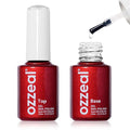 Gel Top Coat and Base Coat Set, 2 Pcs 15ML No Wipe Shine Finish Top Coat And Gel Base Soak Off UV Led Clear Top Coat Long Lasting Glossy Nail Art Design Manicure For Women