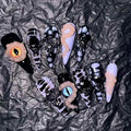 10Pcs(1Pack) Handmade Press On Nails 3D Flower Nails Cute Catoon Snuggly Nails for Women Party Holiday Daily Wear Size S
