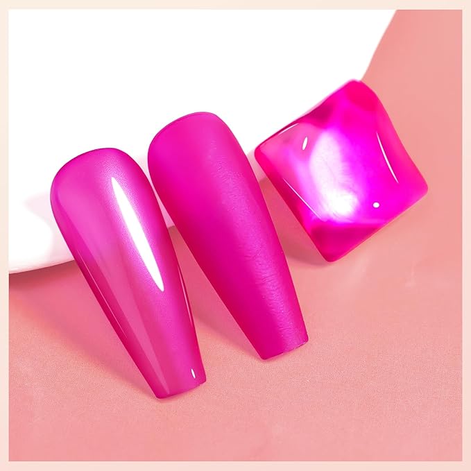 Valentine's Day Nail Polish Quick Dry, Hot Pink Nail Lacquer Nail Art Polish Non-Gel Air Fast Drying, Shimmer Pink Nail Pigment High Coverage Fingernail Concealer Polish for Gift