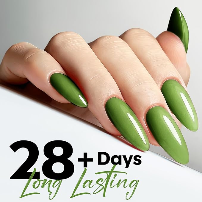 modelones Green Gel Polish Olive Green Gel Nail Polish Pistachio Nail Polish Spring Summer Soak Off LED Nail Art DIY Nail Manicure 15ML