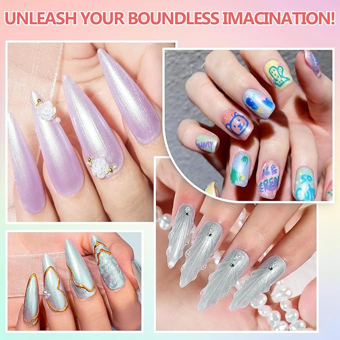 12 Colors Nail Art Pens Set - Metallic Color, 3D Nail Polish Pens Quick-Drying Acrylic Paint Markers For Nail Art Drawing Painting Nail Point Dotting Liner Pen, Nail Design Kit Manicure Salon DIY