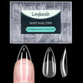 Medium Stiletto Nail Tips, 216pcs Acrylic Soft Fake Nails Gel Nail Tips, Full Cover Pre-Shaped Matte Clear Press on Nails for Extension, Diy at Home Manicure 12 Sizes